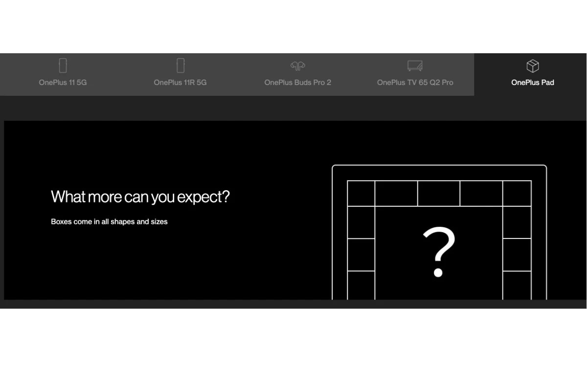 Le teaser OnePlus Pad repéré sur le site indien