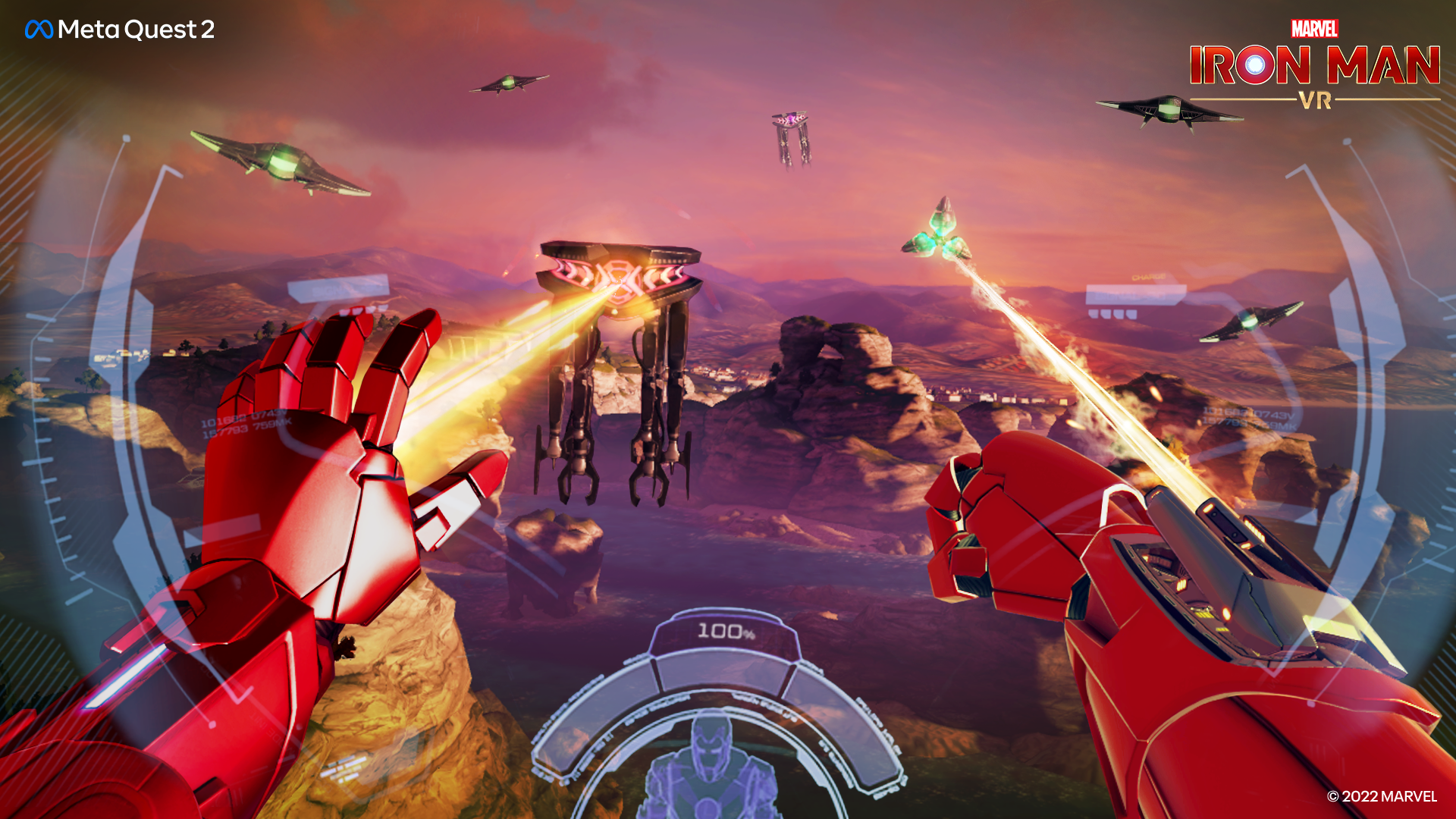 Capture d'écran d'Iron Man VR de la Meta Quest 2