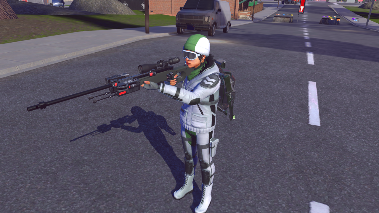 Un visuel d'un joueur tenant un fusil de sniper dans Population: One pour exposer la nouvelle mise à niveau graphique
